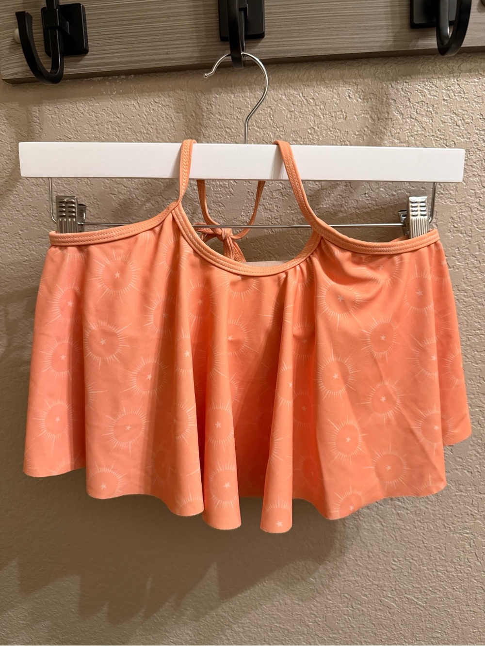 Girl's Peach Halter Swim Swing Top